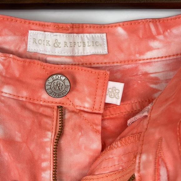 ROCK AND REPUBLIC Skinny Berlin jeans in (orange and white) Peach Rockan… - Picture 10 of 13